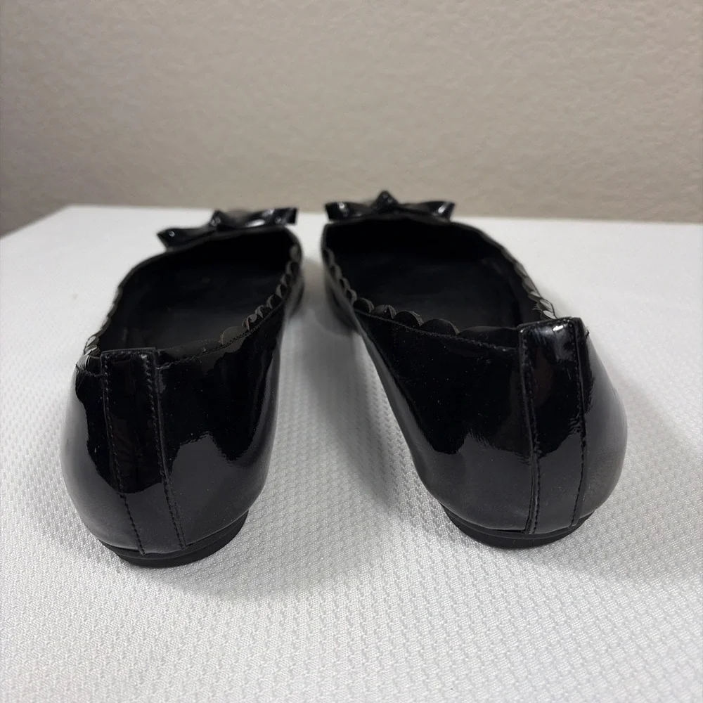 Kate Spade Ballet Flat Women Eleni Patent Leather‎ Shoe 8M Black slip on Classic
